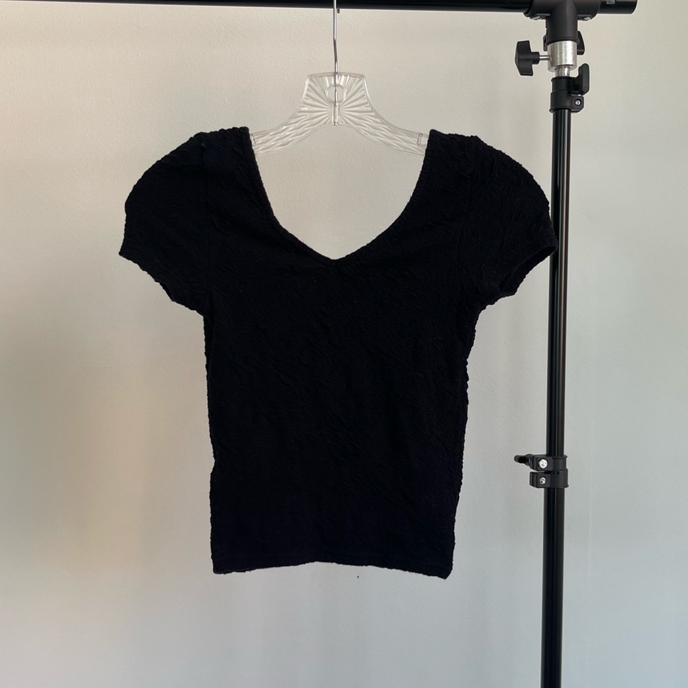 Topshop stretch cap sleeve top, black us 4. Ballerina core - Picture 1 of 3